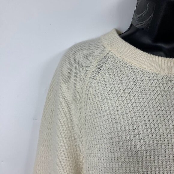 Madewell Women's‎ Roll-Trim Waffle Pullover Sweater in Cotton-Merino Yarn Size L - Picture 3 of 12